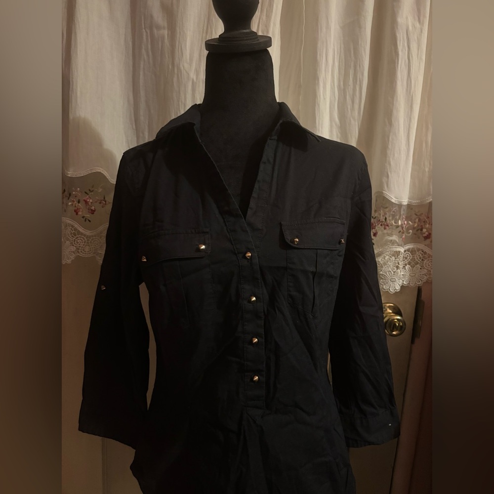 Arden B Black Button-Up Shirt
